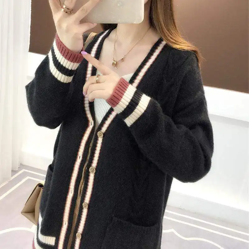 2020 Spring Cardigan Women Open Stitch Loose Sweater Jumpers striped Oversized Sueter Mujer Yellow Cardigans manteau femme
2020 Spring Cardigan Women Open Stitch Loose Sweater Jumpers striped Oversized Sueter Mujer Yellow Cardigans manteau femme