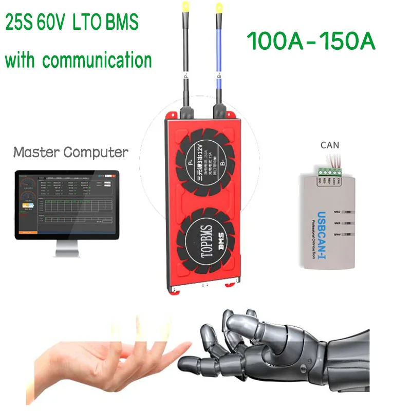 25S 60V LTO BMS 100A150A with Bluetooth phone APP RS485 CANbus NTC UART GPS for LTO Batteries 2.3V 2.4V connected in 25 series
25S 60V LTO BMS 100A150A with Bluetooth phone APP RS485 CANbus NTC UART GPS for LTO Batteries 2.3V 2.4V connected in 25 series