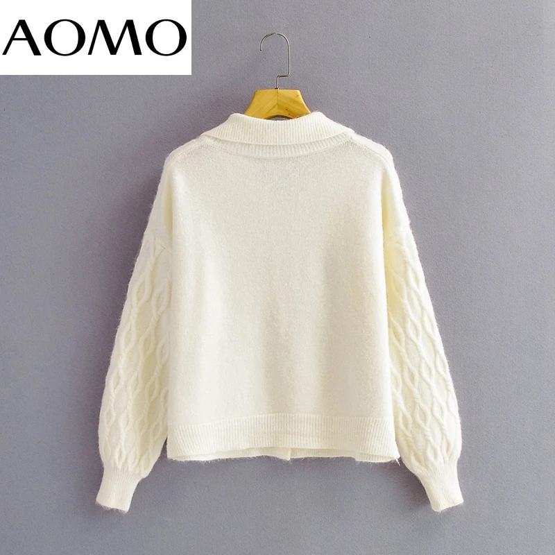 AOMO 2021 Autumn Winter Women White Twist Crop Knitted Cardigan Sweater Jumper Button-up Female Tops 1F283A
AOMO 2021 Autumn Winter Women White Twist Crop Knitted Cardigan Sweater Jumper Button-up Female Tops 1F283A