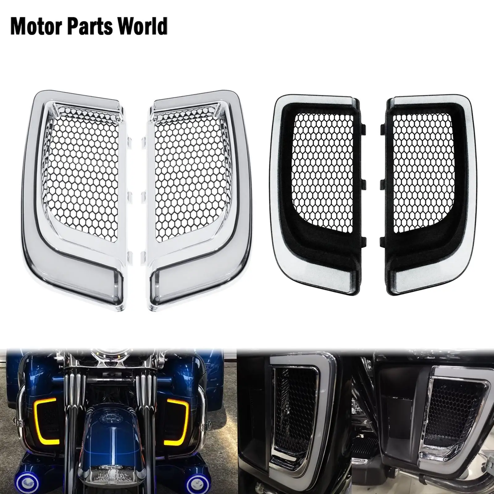 Motorcycle LED Fairing Lower Grills Turn Signal Running Light Lamp For Harley Touring Street Road Electra FLHTK FLTRU 2014-2022
Motorcycle LED Fairing Lower Grills Turn Signal Running Light Lamp For Harley Touring Street Road Electra FLHTK FLTRU 2014-2022