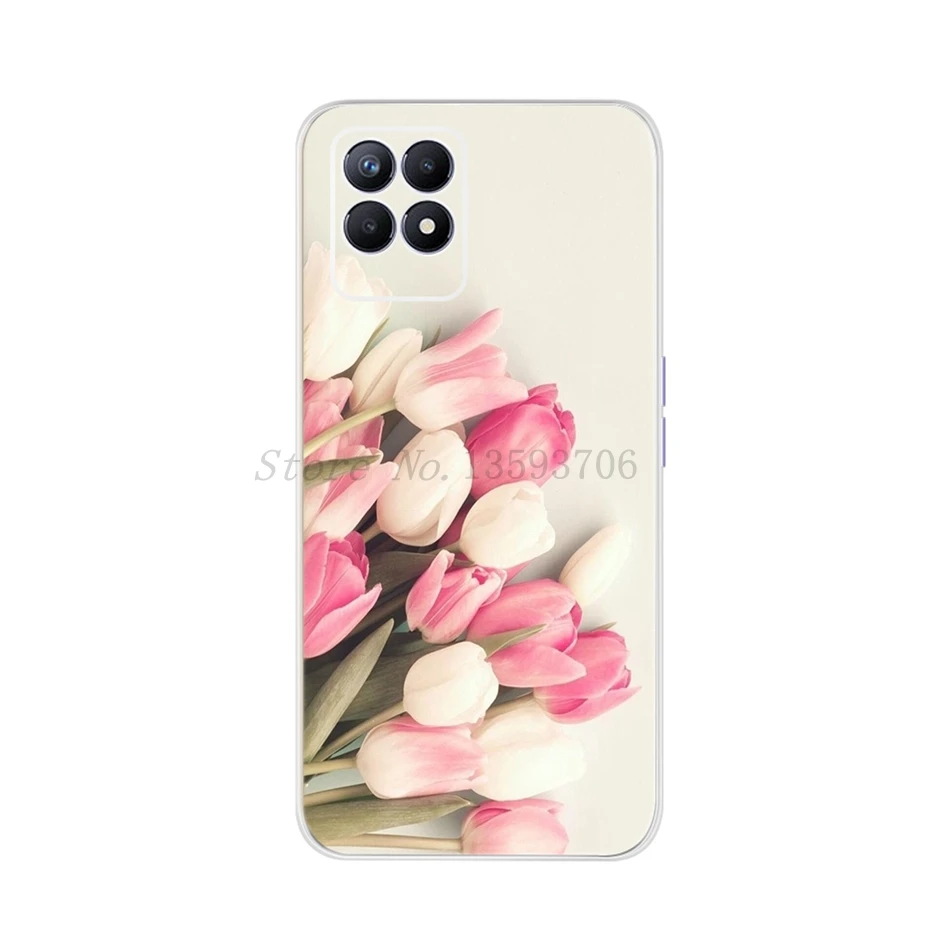 For Realme 8i Case Cover OPPO 8 Pro 2021 Bumper Fashion Sunset Printed Soft Back Fundas on Realme8 4G RMX3085 Housing | Мобильные