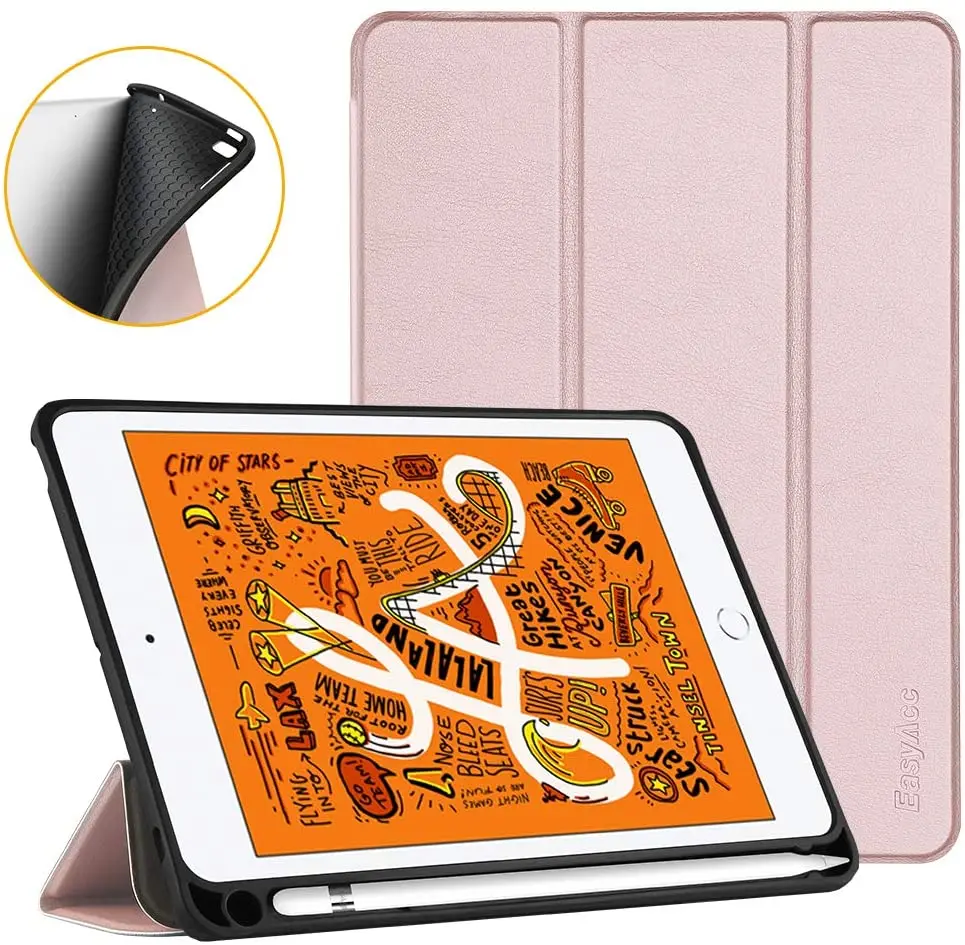 EasyAcc Case for iPad Mini 5 2019 with Pencil Holder Thin Soft TPU Back Cover Protective Case with Auto Sleep/Wake Rose Gold
EasyAcc Case for iPad Mini 5 2019 with Pencil Holder Thin Soft TPU Back Cover Protective Case with Auto Sleep/Wake Rose Gold