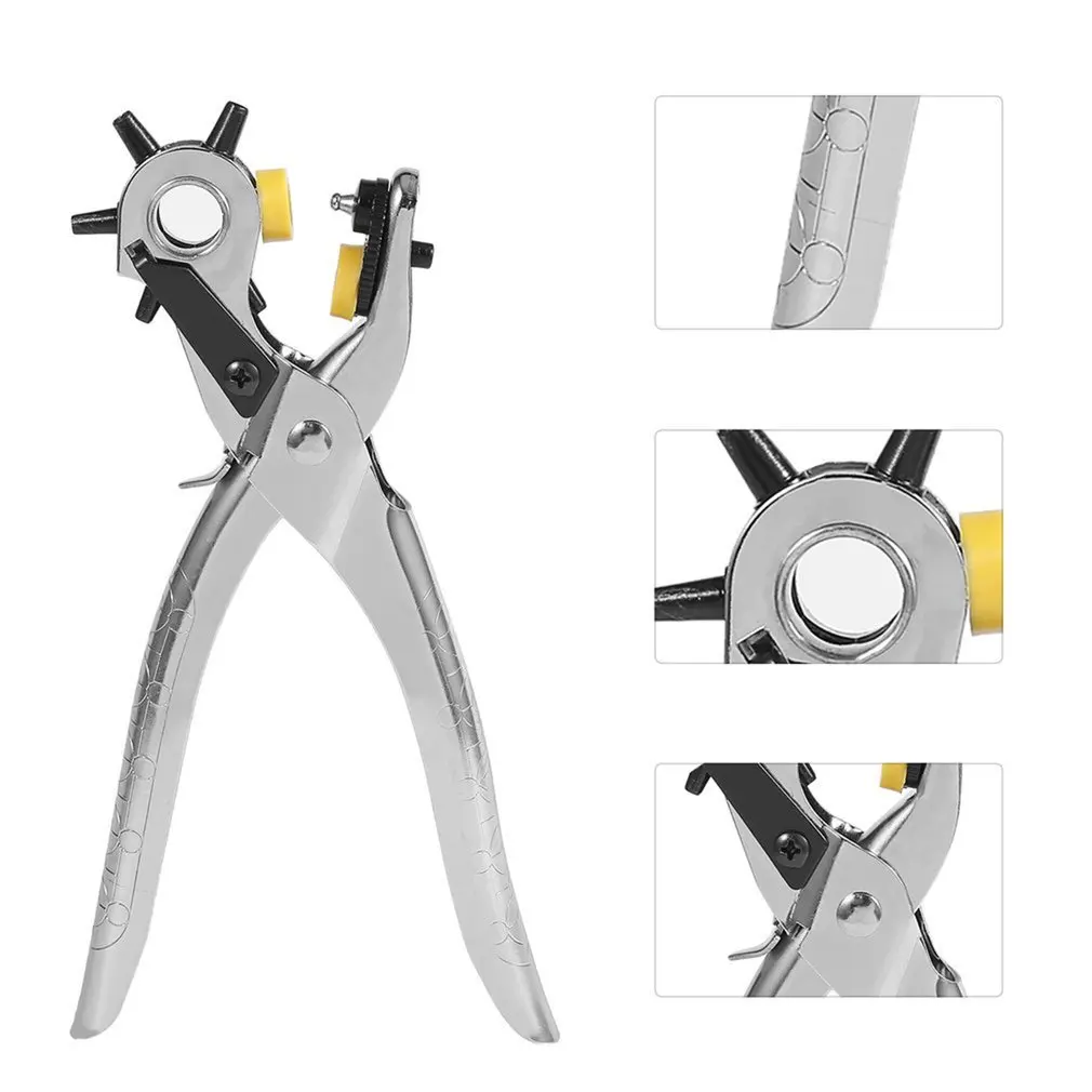 Multifunctional Hole Puncher Handle Punch Eyelet Plier with 5 Different Hole Sizes for Leather Strap Watch Band Leather Card
Multifunctional Hole Puncher Handle Punch Eyelet Plier with 5 Different Hole Sizes for Leather Strap Watch Band Leather Card