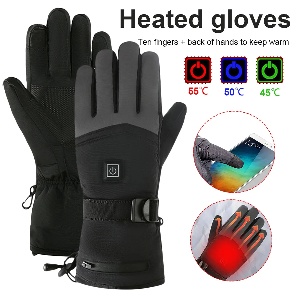 Electric Heating Gloves Touch Screen Rechargeable Heated Gloves Waterproof Winter Thermal Gloves for Outdoor Cycling Skiing
Electric Heating Gloves Touch Screen Rechargeable Heated Gloves Waterproof Winter Thermal Gloves for Outdoor Cycling Skiing
