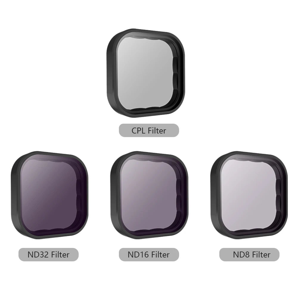 TELESIN 4 in 1 Action Camera Lens Filter Set with CPL ND8 ND16 ND32 Filter Accessory Replacement for Gopro Hero 10
TELESIN 4 in 1 Action Camera Lens Filter Set with CPL ND8 ND16 ND32 Filter Accessory Replacement for Gopro Hero 10