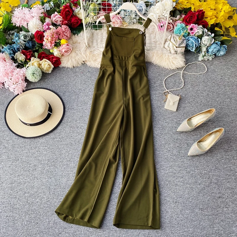 Teeuiear 2021 sexy pocket spaghetti strap Summer Full Length Jumpsuit Women High Waist Playsuit casual beach holiday Romper
Teeuiear 2021 sexy pocket spaghetti strap Summer Full Length Jumpsuit Women High Waist Playsuit casual beach holiday Romper