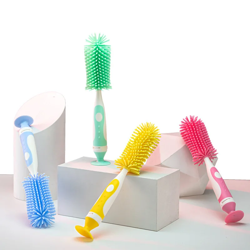 Baby Baby Bottle Brush 360 Degree Rotating Silicone Baby Bottle Brush Cup Brush Bottle Cleaning Brush Soft Brush