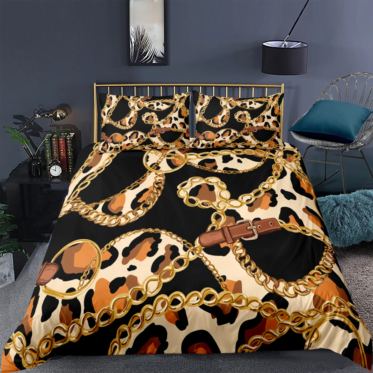Baroque Design Bedding Sets Bedroom Decor 2/3pc Leopard Printing Luxury Duvet Cover Pillowcase Twin Queen King Size Bedspread
Baroque Design Bedding Sets Bedroom Decor 2/3pc Leopard Printing Luxury Duvet Cover Pillowcase Twin Queen King Size Bedspread