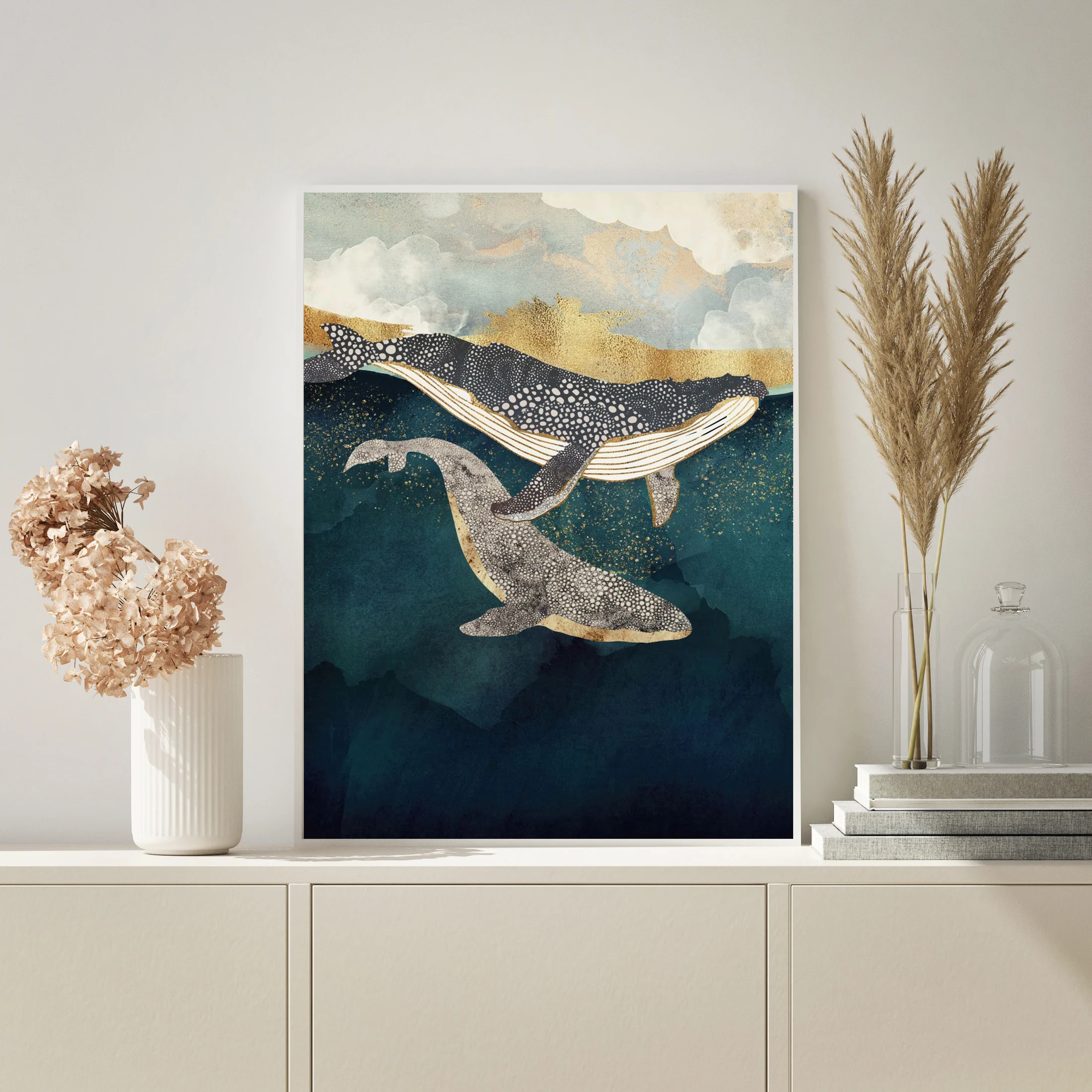 Современный холст HD Печатный животный Бонд плакат картины дельфина Модульная