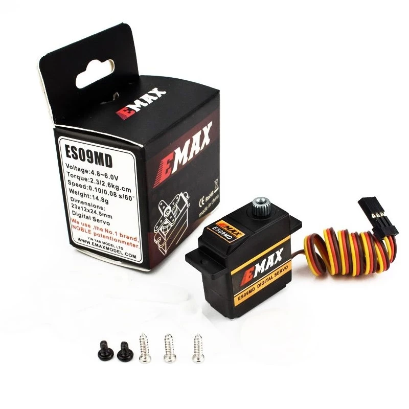 EMAX ES09MD специальный металлический цифровой сервопривод с двумя подшипниками для вертолета TREX Align 450 
EMAX ES09MD специальный металлический цифровой сервопривод с двумя подшипниками для вертолета TREX Align 450