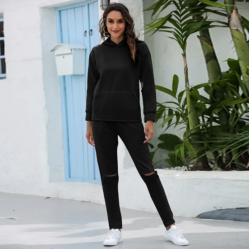 2021 Spring and Summer Popular European and American Autumn and Winter Leisure Thickened Plush Hooded Sports Suit 1219
2021 Spring and Summer Popular European and American Autumn and Winter Leisure Thickened Plush Hooded Sports Suit 1219