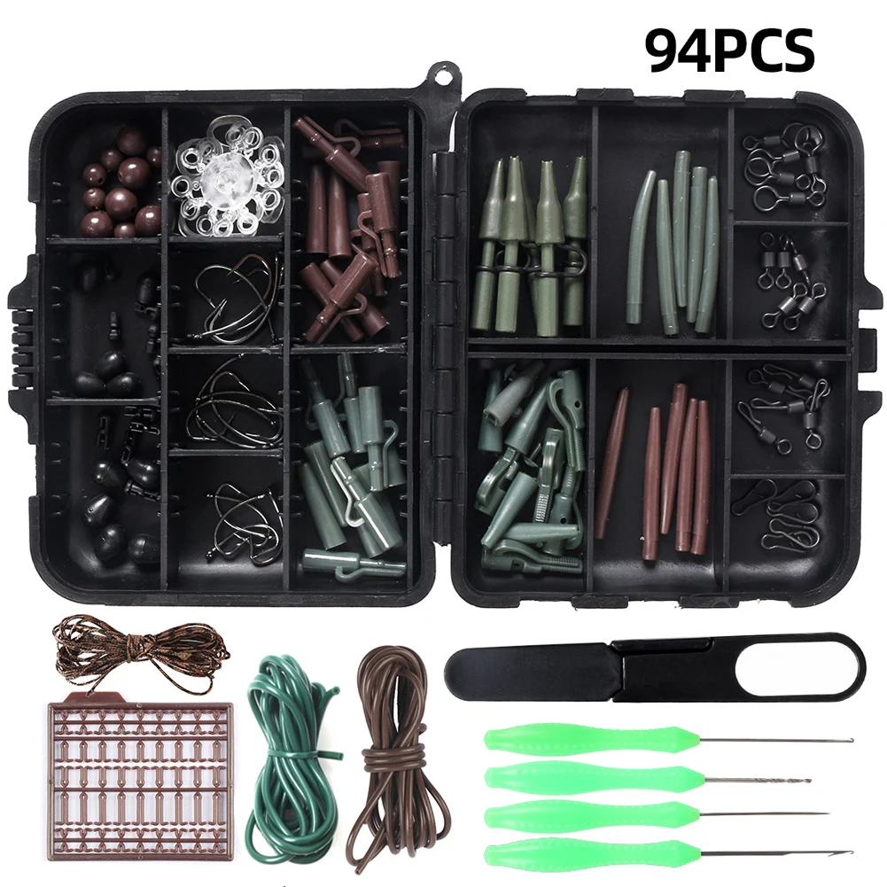Carp Fishing Tackle Kit Lead Clips Beads Hooks Scissors Anti Knot Sleeves Compression Resistance Outdoor Fishing
Carp Fishing Tackle Kit Lead Clips Beads Hooks Scissors Anti Knot Sleeves Compression Resistance Outdoor Fishing