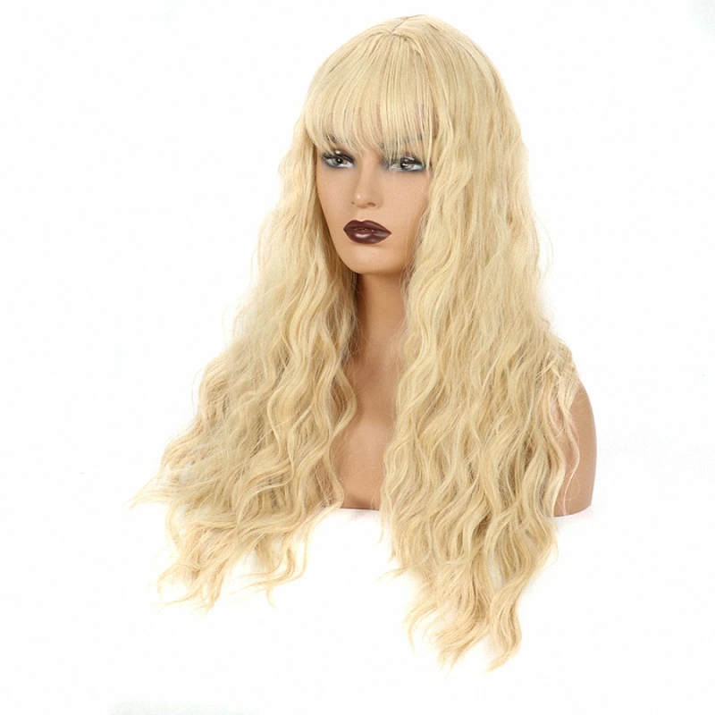 Synthetic Wigs Long Wavy Hair With Air Bangs For Women Heat Resistant Fiber Hairpieces Blond Color 26 Inch For White Women
Synthetic Wigs Long Wavy Hair With Air Bangs For Women Heat Resistant Fiber Hairpieces Blond Color 26 Inch For White Women