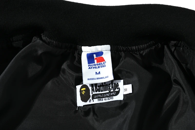 2021 Winter Bape Ape Head RUSSELL ATHLETIC Co Branded Embroidered Badge Sticking Cloth Jacket Loose Coat Outer Wear Overcoat
2021 Winter Bape Ape Head RUSSELL ATHLETIC Co Branded Embroidered Badge Sticking Cloth Jacket Loose Coat Outer Wear Overcoat