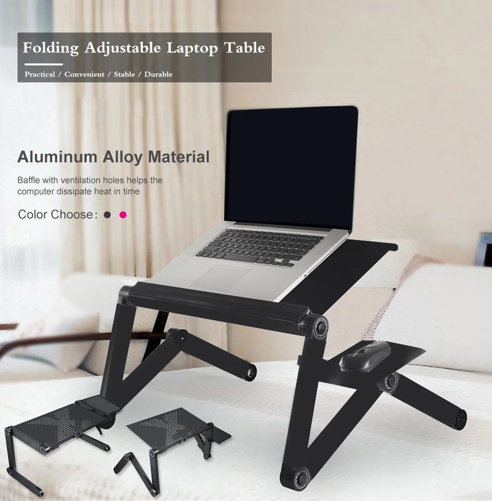 

Adjustable Computer Desk Table Folding Laptop Notebook Stand Bed Tray Aluminum Alloy Portable Anti-Skid Table Z30