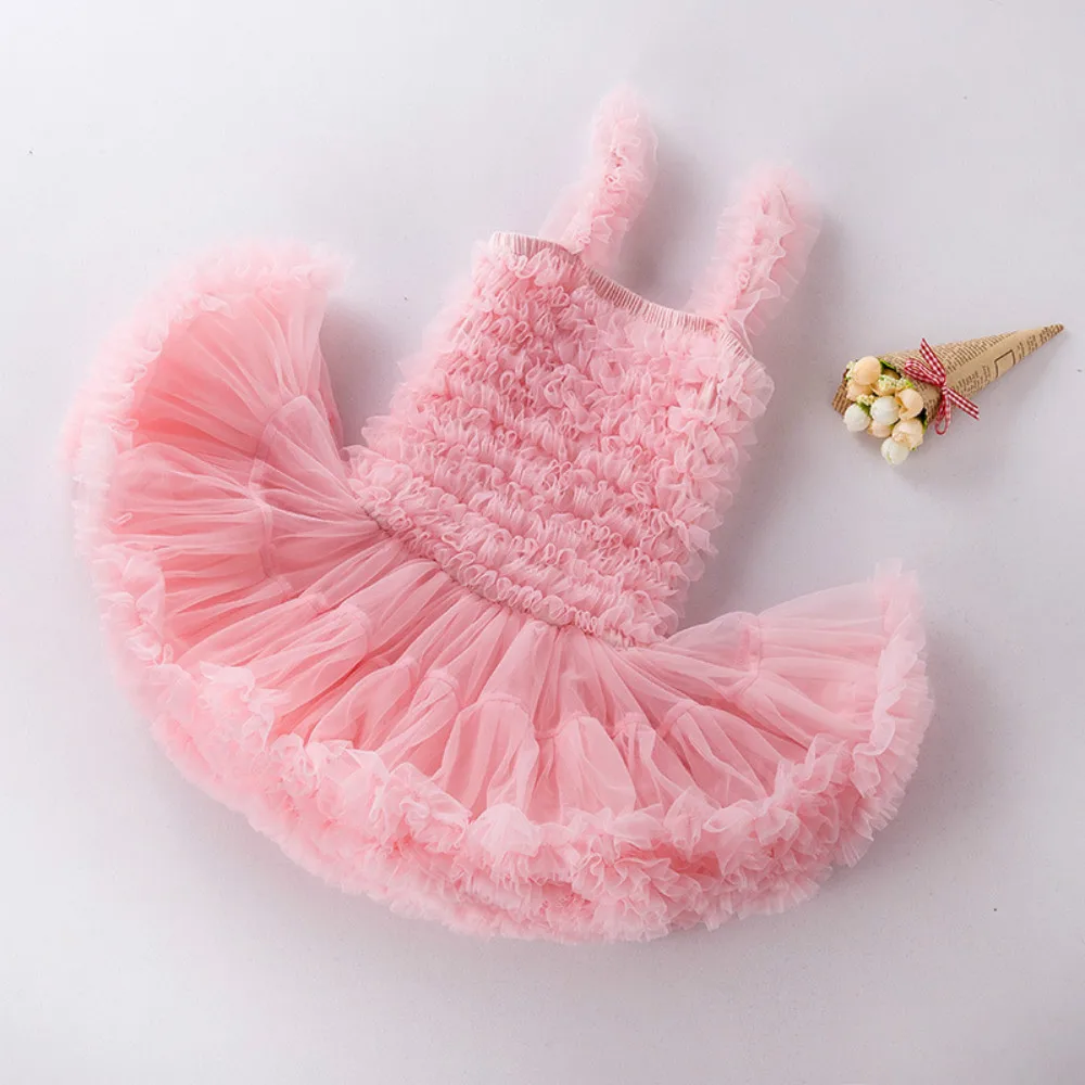 

Baby Girls Ruffle Tutu Dress Children Petti Fluffy Tulle Birthday Party Princess Pettiskirt Press Ball Gown Dance Wear Dresses