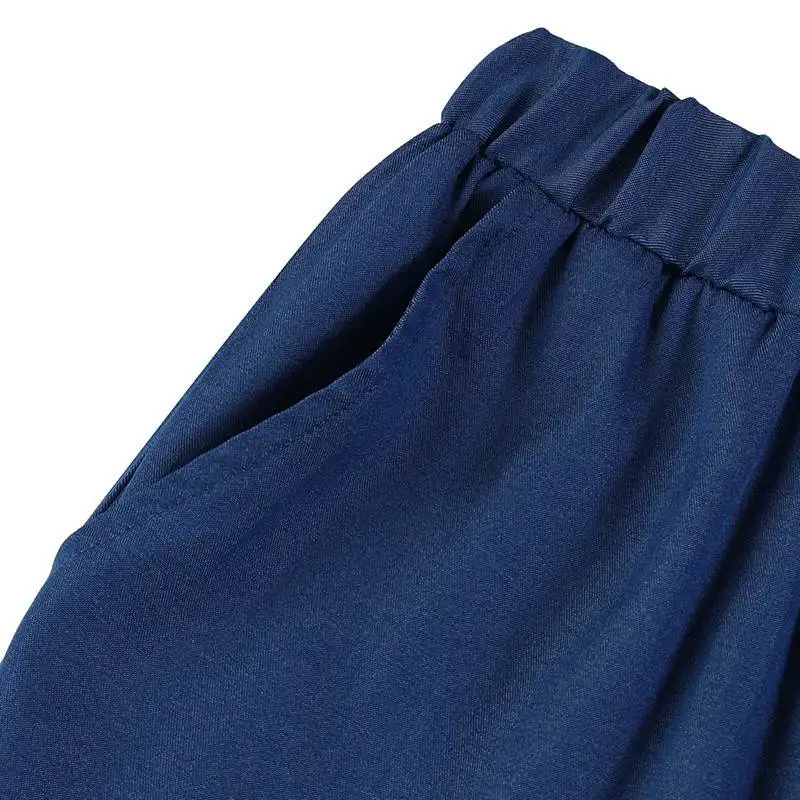 Women Long Pants VONDA 2021 Summer High Elastic Waist Pleated Wide Leg Pants With Pockets Loose Elegant Summer's Trousers
Women Long Pants VONDA 2021 Summer High Elastic Waist Pleated Wide Leg Pants With Pockets Loose Elegant Summer's Trousers
