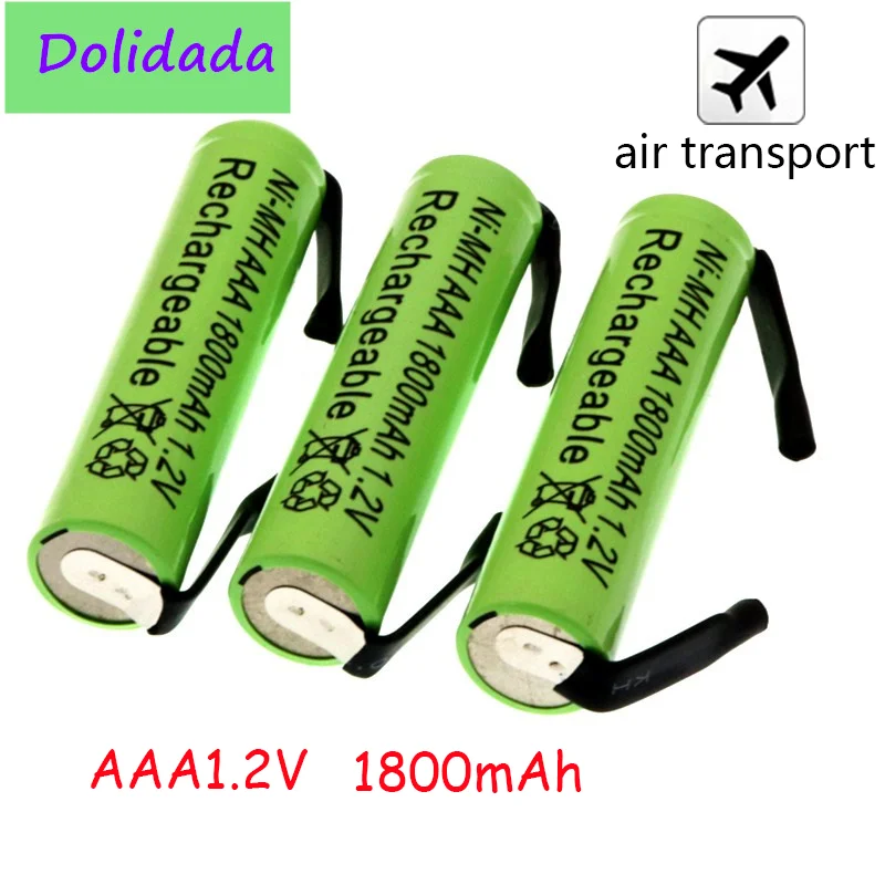 Ni-Mh 1.2V AAA Rechargeable Battery Cell, 1800mah, with Solder Tabs for Philips Braun Electric Shaver, Razor, Toothbrush
Ni-Mh 1.2V AAA Rechargeable Battery Cell, 1800mah, with Solder Tabs for Philips Braun Electric Shaver, Razor, Toothbrush