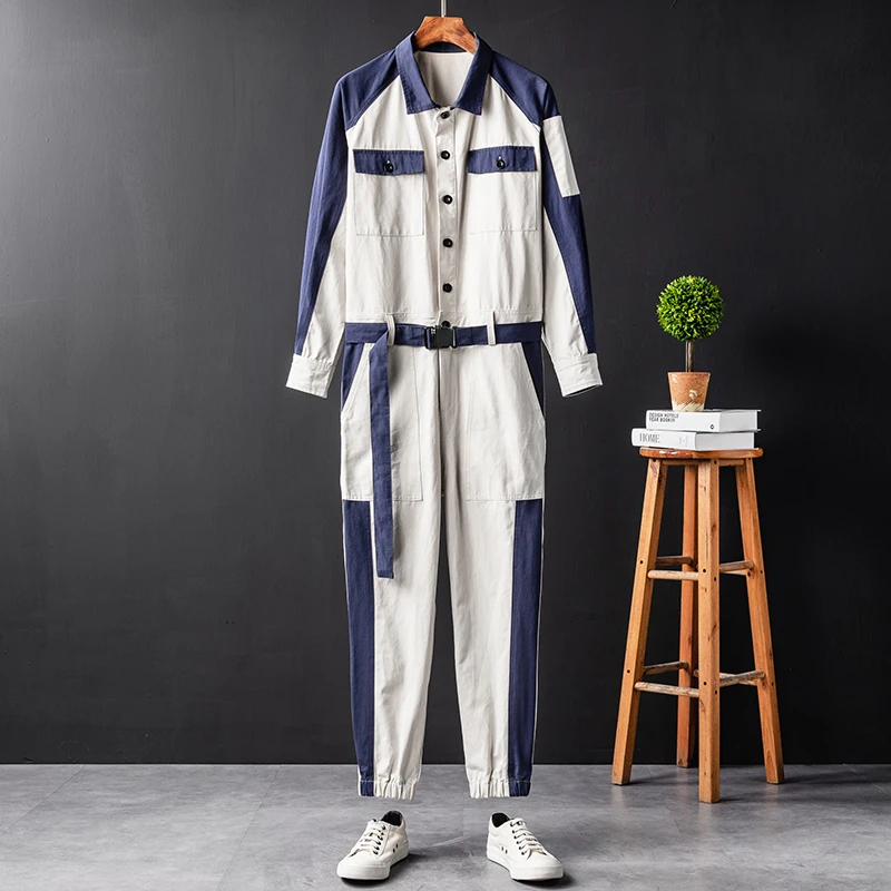 Jumpsuits Men Long Sleeve Patchwork Overalls Trousers Streetwear Plus Size Pants With Pockets Mens Overalls Romper Casual Loose
Jumpsuits Men Long Sleeve Patchwork Overalls Trousers Streetwear Plus Size Pants With Pockets Mens Overalls Romper Casual Loose