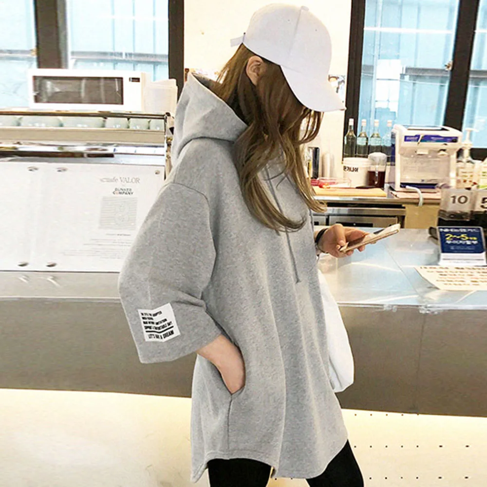 Pocket Three-Quarter Women's Hoodie Aesthetic Fall Fashion Hooded 2021 New Mid-Long Japanese Casual Street Top Autumn Winter
Pocket Three-Quarter Women's Hoodie Aesthetic Fall Fashion Hooded 2021 New Mid-Long Japanese Casual Street Top Autumn Winter