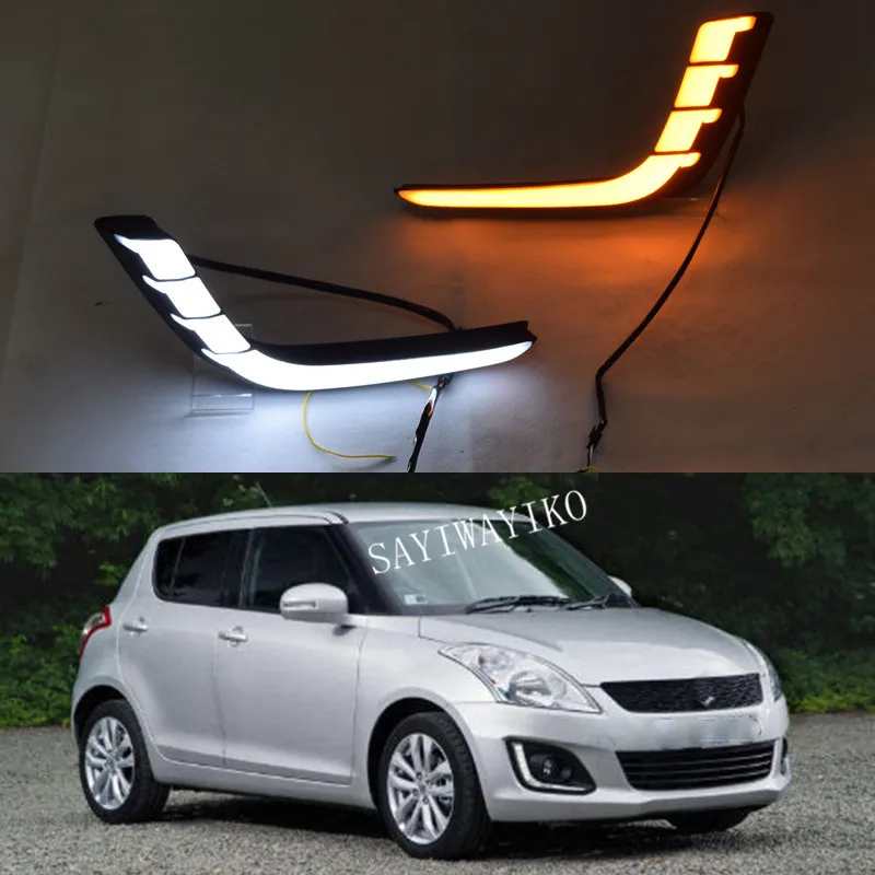 2 Pcs Car LED DRL Daytime Running Lights For Suzuki Swift 2014 2015 2016 with Yellow Turning Signal fog lamp cover
2 Pcs Car LED DRL Daytime Running Lights For Suzuki Swift 2014 2015 2016 with Yellow Turning Signal fog lamp cover