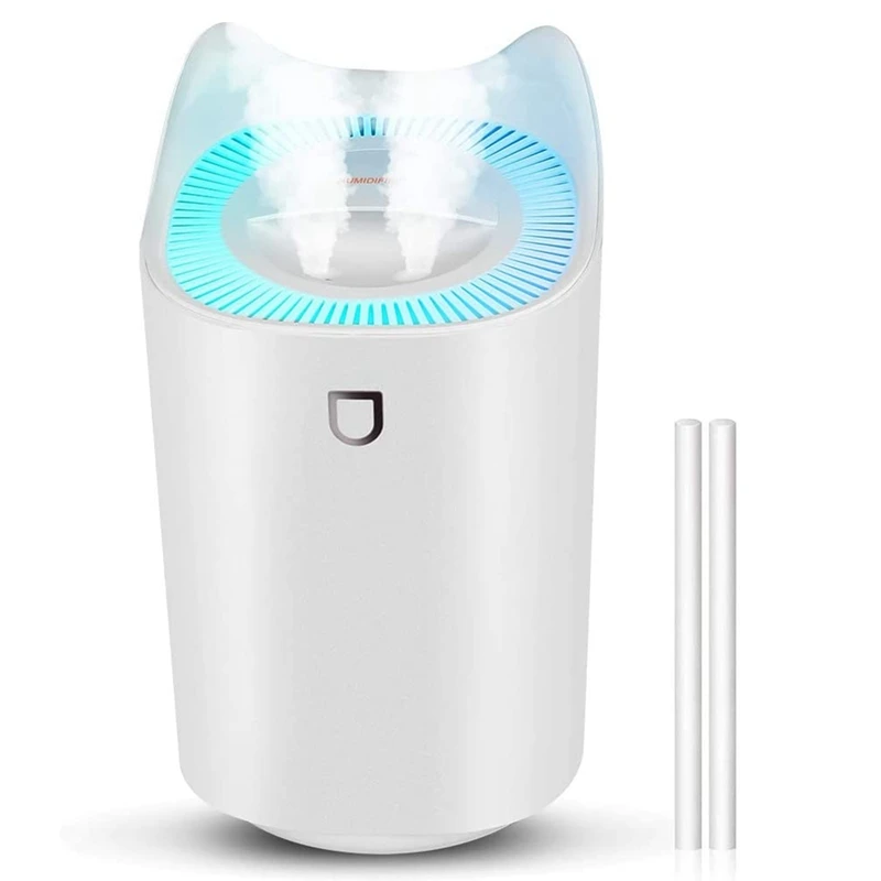 Hot Air Humidifier, 3L Ultra Quiet USB Air Humidifier with 7 Colors LED and 2 Spray Openings, for Home Yoga Office
Hot Air Humidifier, 3L Ultra Quiet USB Air Humidifier with 7 Colors LED and 2 Spray Openings, for Home Yoga Office