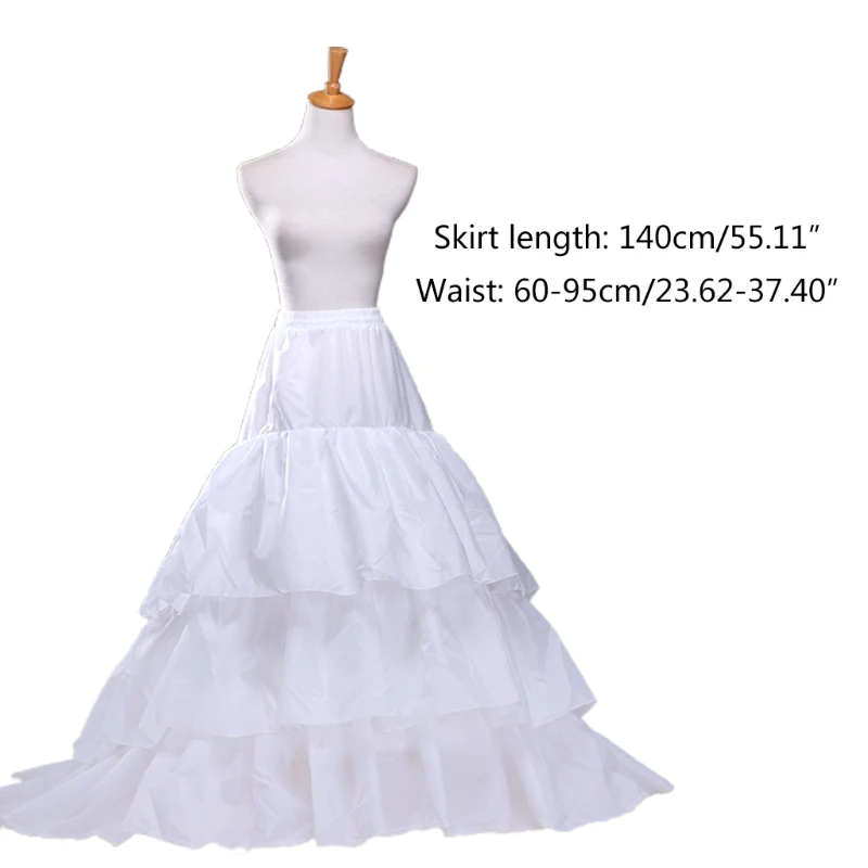 Women Trumpet Fishtail White Petticoat 3 Layer Ruffled Floor Length Trailing Crinoline Underskirt Slips for Ball Gown Wedding 
Women Trumpet Fishtail White Petticoat 3 Layer Ruffled Floor Length Trailing Crinoline Underskirt Slips for Ball Gown Wedding