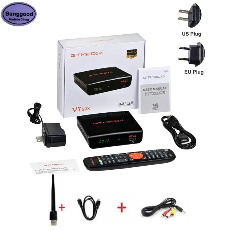 GTMedia Freesat V7 S2X HD FTA Digital Satellite TV Receiver DVB-S2/S Support BissKey 1080P Upgrade Freesat V7S with Wifi Antenna
GTMedia Freesat V7 S2X HD FTA Digital Satellite TV Receiver DVB-S2/S Support BissKey 1080P Upgrade Freesat V7S with Wifi Antenna