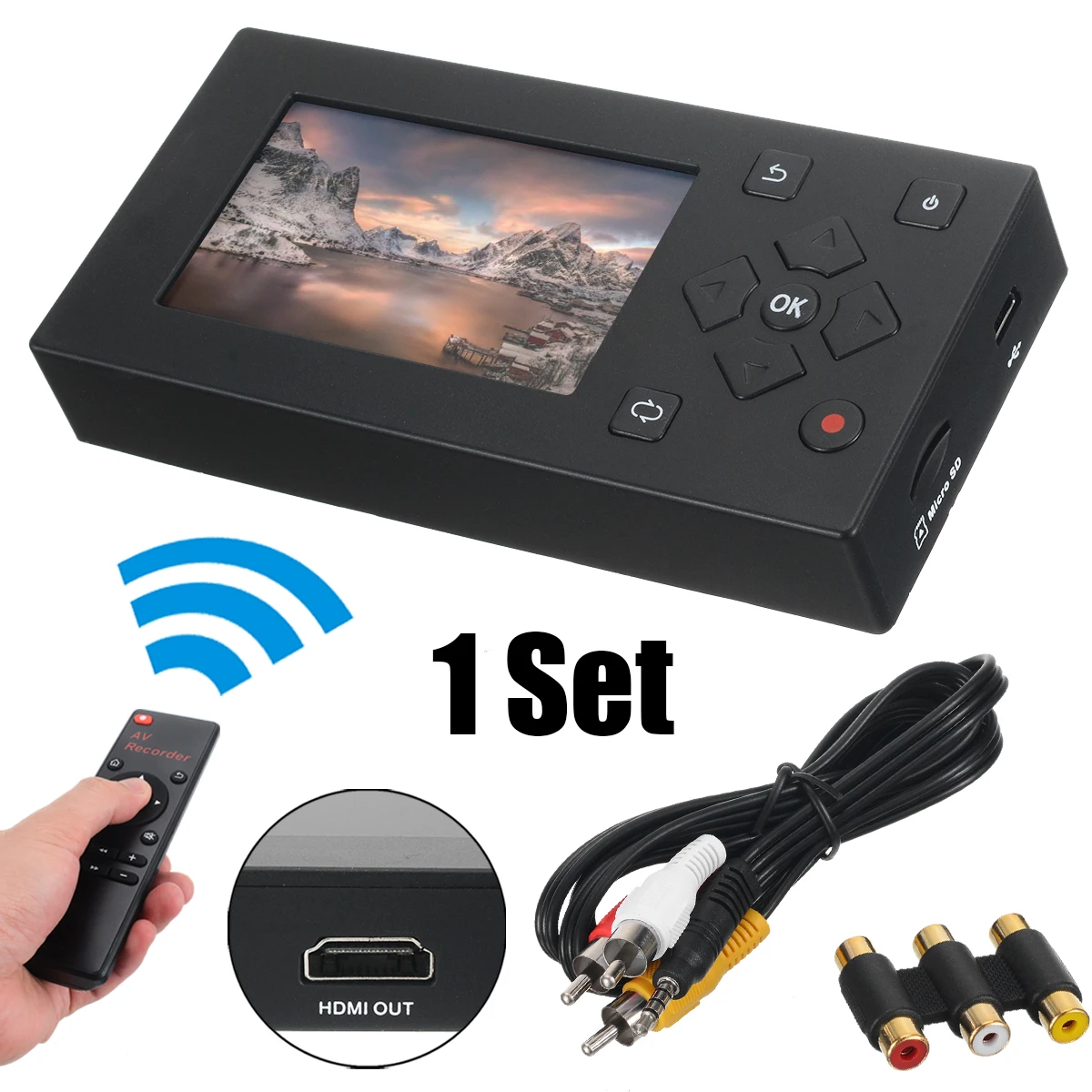 AV записывающее устройство аудио видео конвертер VHS Видеомагнитофон DVD DVR с