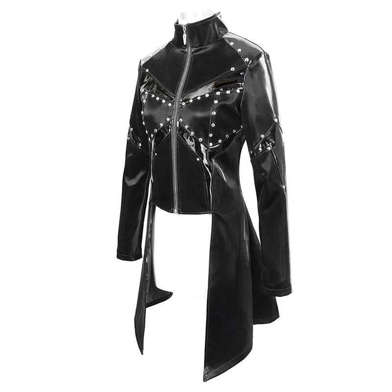 Punk Womens Fashion New Coat Women Long Jacket Leather Rivets Irregular Shape Female Outwear Jackets Spring
Punk Womens Fashion New Coat Women Long Jacket Leather Rivets Irregular Shape Female Outwear Jackets Spring