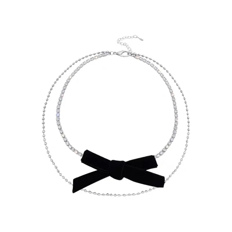 Bowknot Rhinestone Clavicle Chain Necklace Light Luxury Niche Design Sense Simple Elegant Wild Fashion Personality Female Access
Bowknot Rhinestone Clavicle Chain Necklace Light Luxury Niche Design Sense Simple Elegant Wild Fashion Personality Female Access