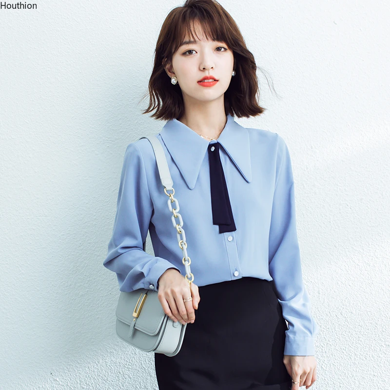 Summer New Women's Blouses Polo Shirt Long Sleeve Tops Solid Color Blouse Girl Bow Chiffon Casual Fashion Lady Loose
Summer New Women's Blouses Polo Shirt Long Sleeve Tops Solid Color Blouse Girl Bow Chiffon Casual Fashion Lady Loose