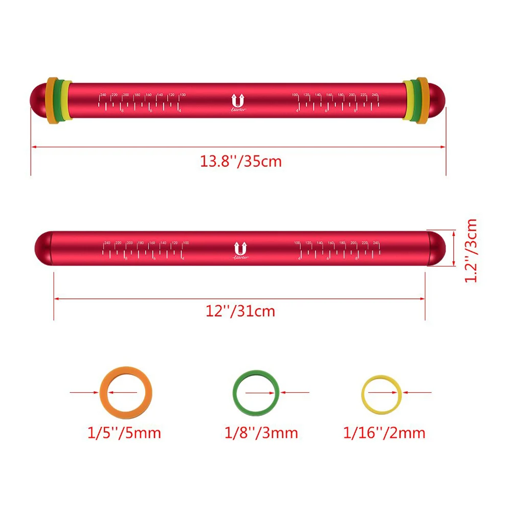 Adjustable Rolling Pin Aluminum Alloy Rolling Pins Non-stick Dough Roller with Measurement Marking and Removable Silicone Rings
Adjustable Rolling Pin Aluminum Alloy Rolling Pins Non-stick Dough Roller with Measurement Marking and Removable Silicone Rings