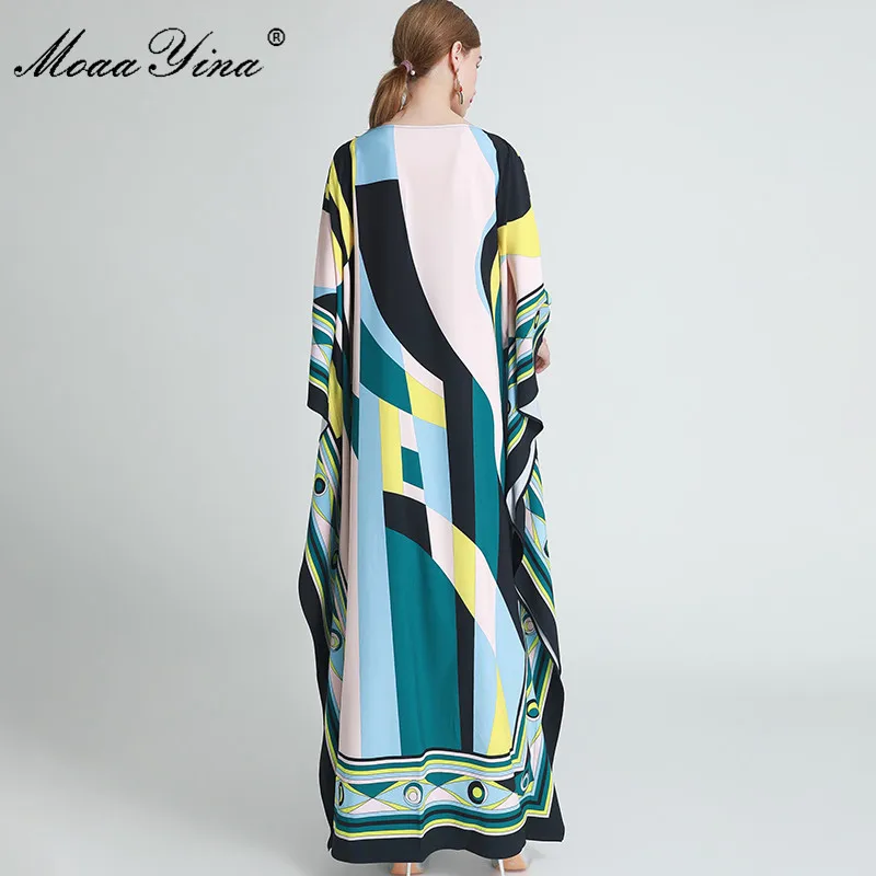 MoaaYina Fashion Designer dress Spring Autumn Women's Dress Batwing Sleeve Geometry Print Loose Maxi Robe Dresses
MoaaYina Fashion Designer dress Spring Autumn Women's Dress Batwing Sleeve Geometry Print Loose Maxi Robe Dresses