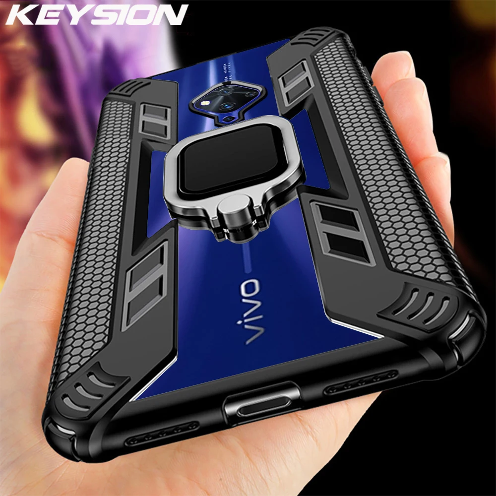 Автомобильный Магнитный чехол KEYSION с кольцом-держателем для VIVO S5 iQOO Neo Z5 Y7S