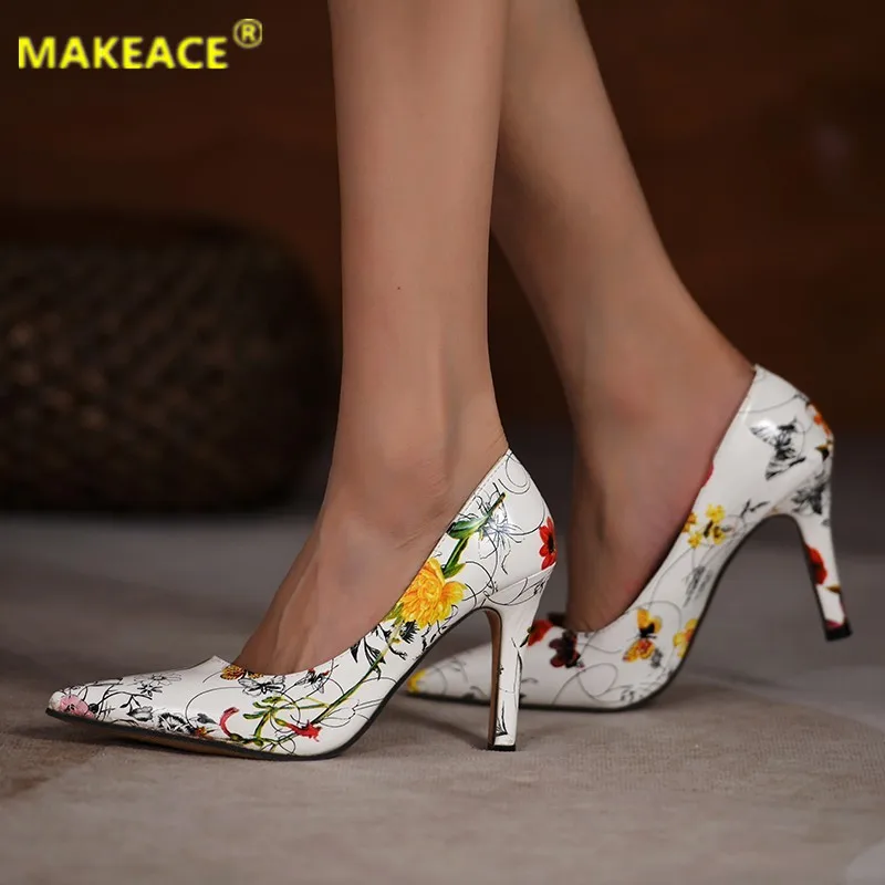 Ladies' High Heels Sexy Printed Leather 9cm Pointed Small Floral Fashion Women's Shoes Casual Party Wedding Single Shoes
Ladies' High Heels Sexy Printed Leather 9cm Pointed Small Floral Fashion Women's Shoes Casual Party Wedding Single Shoes