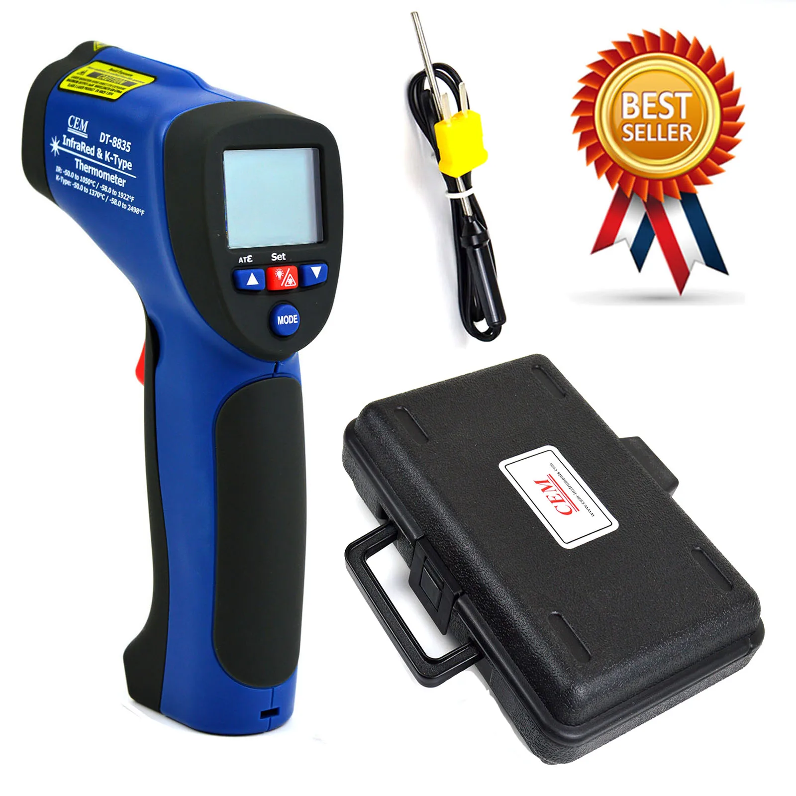 CEM DT-8830 DT-8831 DT-8832 DT-8833 DT-8835 Non Contact Electronic Infrared Thermometer Laser Gun K-Type Probe Handheld Industry
CEM DT-8830 DT-8831 DT-8832 DT-8833 DT-8835 Non Contact Electronic Infrared Thermometer Laser Gun K-Type Probe Handheld Industry