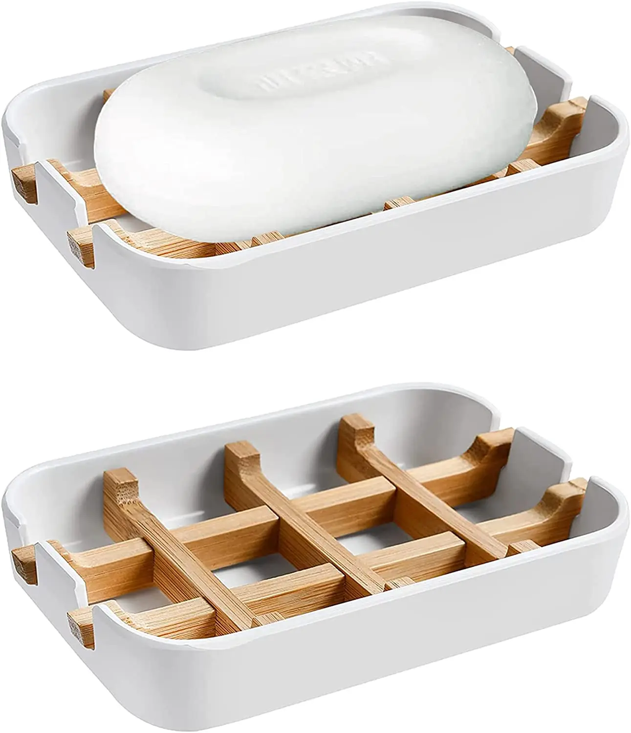 Экологически чистый современный держатель мыла и мыльница из бамбукового волокна Aoheuo (съемный), белый, длиной 5,12 на 3 
Экологически чистый современный держатель мыла и мыльница из бамбукового волокна Aoheuo (съемный), белый, длиной 5,12 на 3