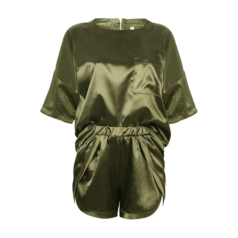 2021 Spring and Summer Pop Solid Color Round Neck Short Sleeve Home Clothes Suit Pajamas Women Sleepwear
2021 Spring and Summer Pop Solid Color Round Neck Short Sleeve Home Clothes Suit Pajamas Women Sleepwear