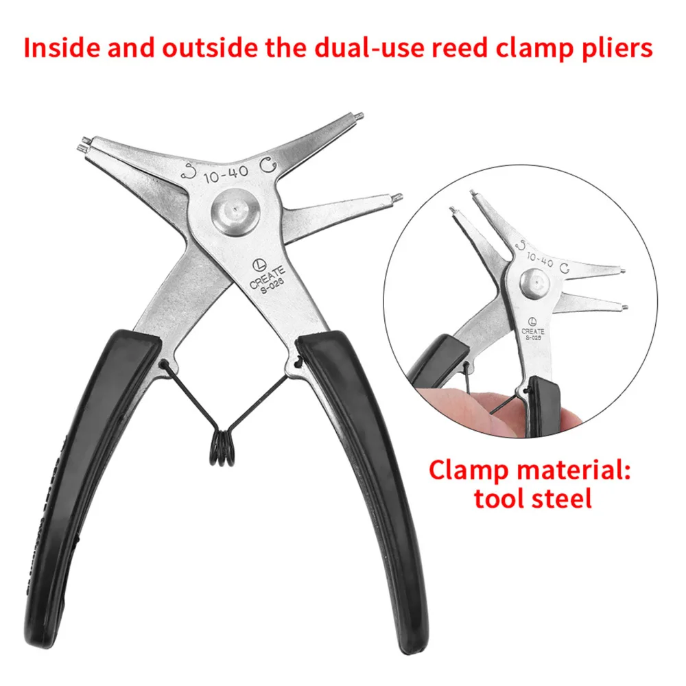 Circlip Plier Retaining Clips Internal External Pliers Car Multifunction 4 Way Truck For Removal Install Steel Hand Tools 2 In 1 
Circlip Plier Retaining Clips Internal External Pliers Car Multifunction 4 Way Truck For Removal Install Steel Hand Tools 2 In 1