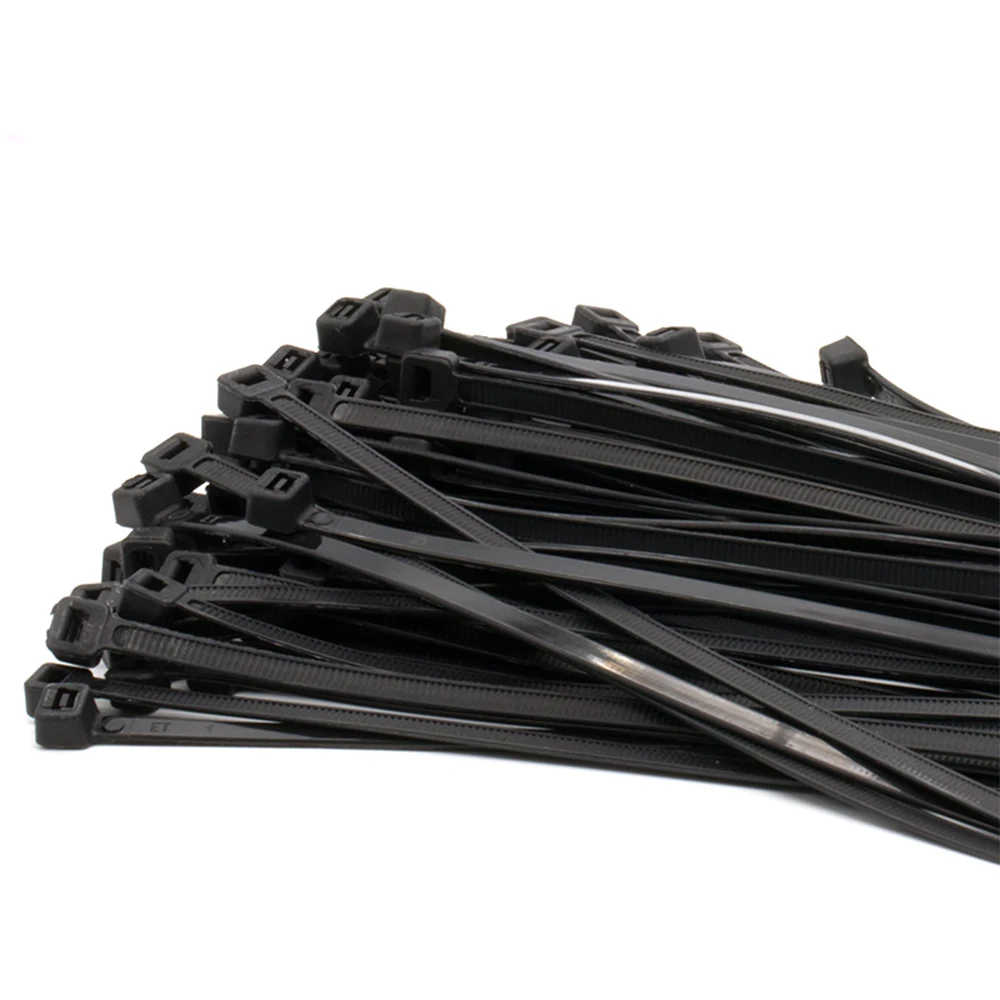 Самоблокирующаяся нейлоновая кабельная стяжка 8*200 черная пластиковая 8*300