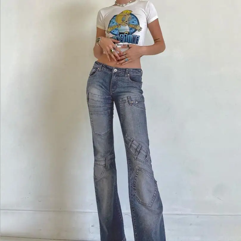 Bold Shade Soft Grunge Fashion Jeans Women Patchwork High Waist Skinny Straight Denim Wide leg Pants Female Casual Trousers w803
Bold Shade Soft Grunge Fashion Jeans Women Patchwork High Waist Skinny Straight Denim Wide leg Pants Female Casual Trousers w803