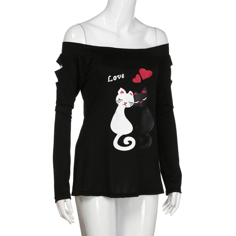 Fashion Cat Print Hollow Blouse Shirt Casual Summer Ladies Sexy Off Sholuder Tunic Tops Female Women Long Sleeve Shirt Blusas
Fashion Cat Print Hollow Blouse Shirt Casual Summer Ladies Sexy Off Sholuder Tunic Tops Female Women Long Sleeve Shirt Blusas