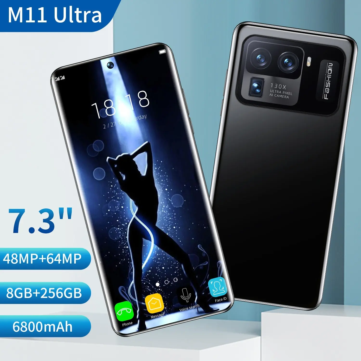 M11 Ultra 7.3 Inch 256gb/512gb 48 + 64mp 6800mah Face Id Smartphones Dual Sim + Micro Sd 5g Qualcomm Snapdragon 888 Mobile Phone 
M11 Ultra 7.3 Inch 256gb/512gb 48 + 64mp 6800mah Face Id Smartphones Dual Sim + Micro Sd 5g Qualcomm Snapdragon 888 Mobile Phone