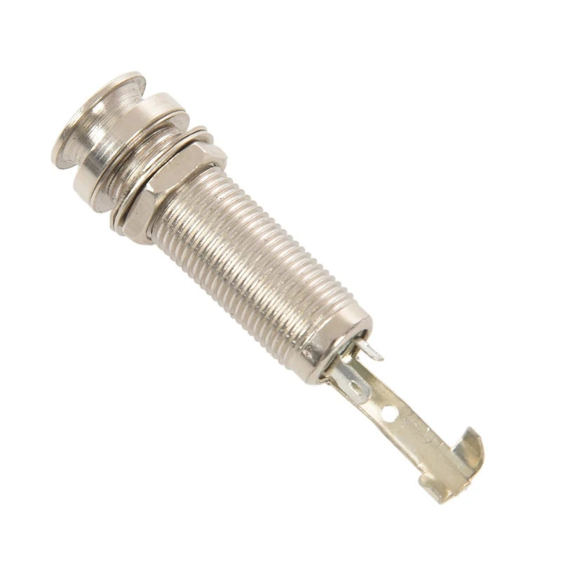 Cylinder Clip End Pin Mono Panel Output Jack Socket For Electric Guitar Bass 6.35mm