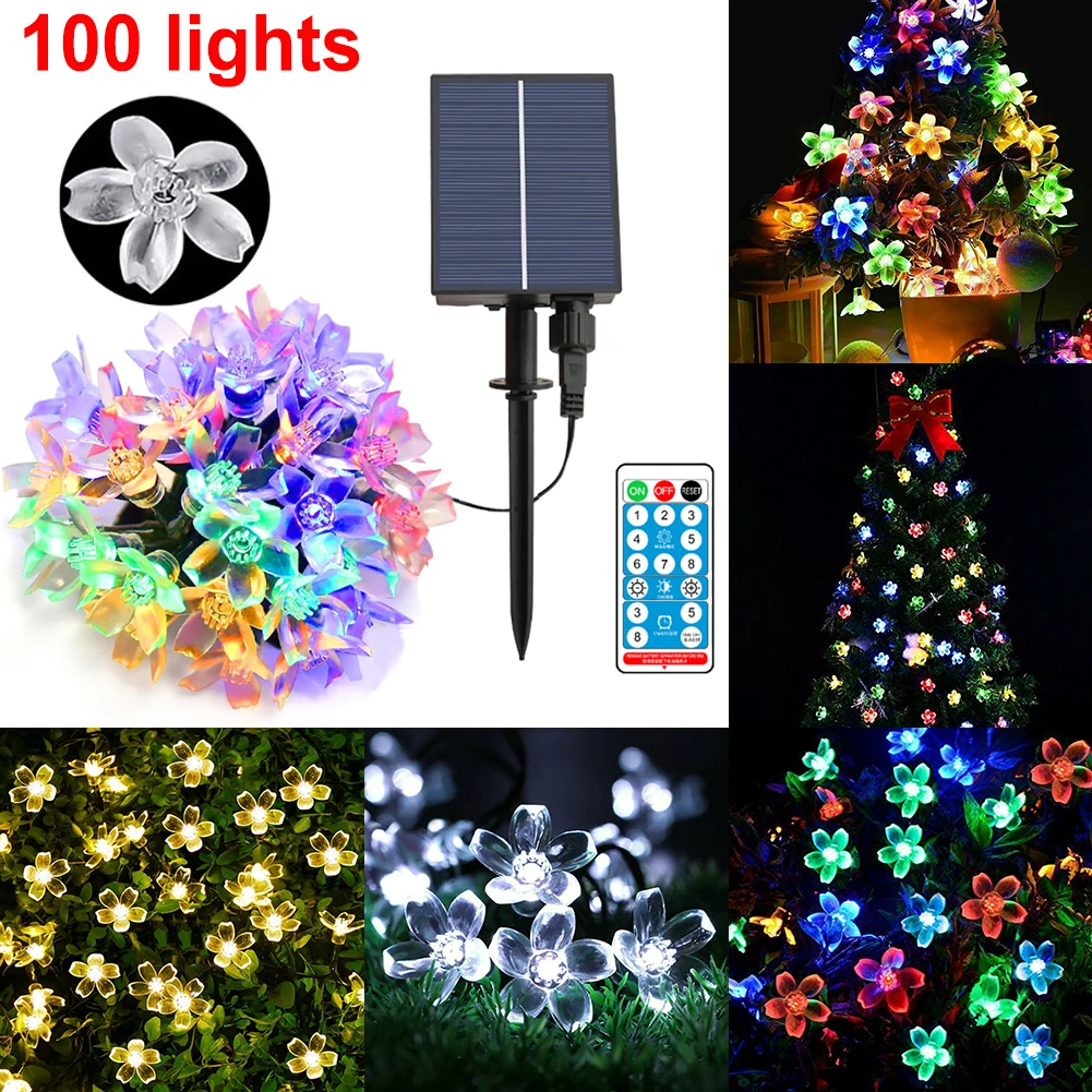 100/50/30leds Peach Blossom LED Solar Light Fairy String Lamp 8Mode Wedding Party Outdoor Garden Decor Remote Control Lighting
100/50/30leds Peach Blossom LED Solar Light Fairy String Lamp 8Mode Wedding Party Outdoor Garden Decor Remote Control Lighting