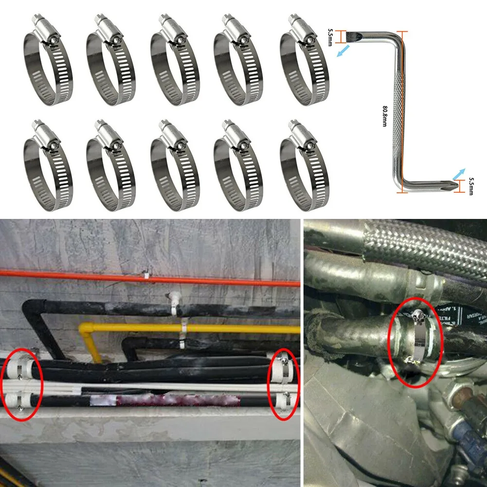 10 Pcs Hose Clamps 2\" Stainless Steel Duct Clamps With One Z-Wrench Stainless Steel The Duct Clamps Kit For Pipeline,car Ect.
10 Pcs Hose Clamps 2\" Stainless Steel Duct Clamps With One Z-Wrench Stainless Steel The Duct Clamps Kit For Pipeline,car Ect.