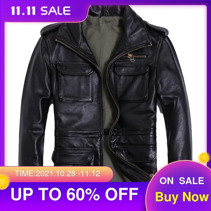 2021 Black Safari Style Genuine Leather Jacket Men Plus Size 5XL Four Pockets Real Natural Cowhide Autumn Slim Fit Casual Coat
2021 Black Safari Style Genuine Leather Jacket Men Plus Size 5XL Four Pockets Real Natural Cowhide Autumn Slim Fit Casual Coat