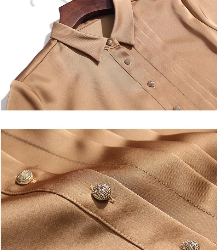 Long-sleeved Women's Blouse Casual Korean Lapel Spring and Summer Shirts Solid Color Comfortable Fashion Houthion
Long-sleeved Women's Blouse Casual Korean Lapel Spring and Summer Shirts Solid Color Comfortable Fashion Houthion