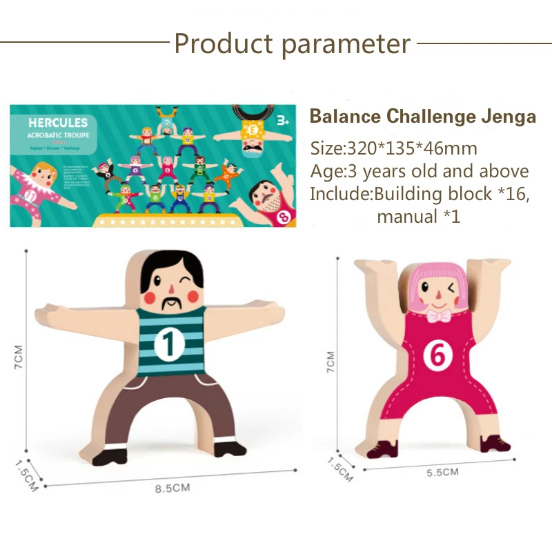 Wooden Children's Educational Toys Balance Hercules Acrobatic Child Stacking High Blocks Early Education Toys For Children
Wooden Children's Educational Toys Balance Hercules Acrobatic Child Stacking High Blocks Early Education Toys For Children
